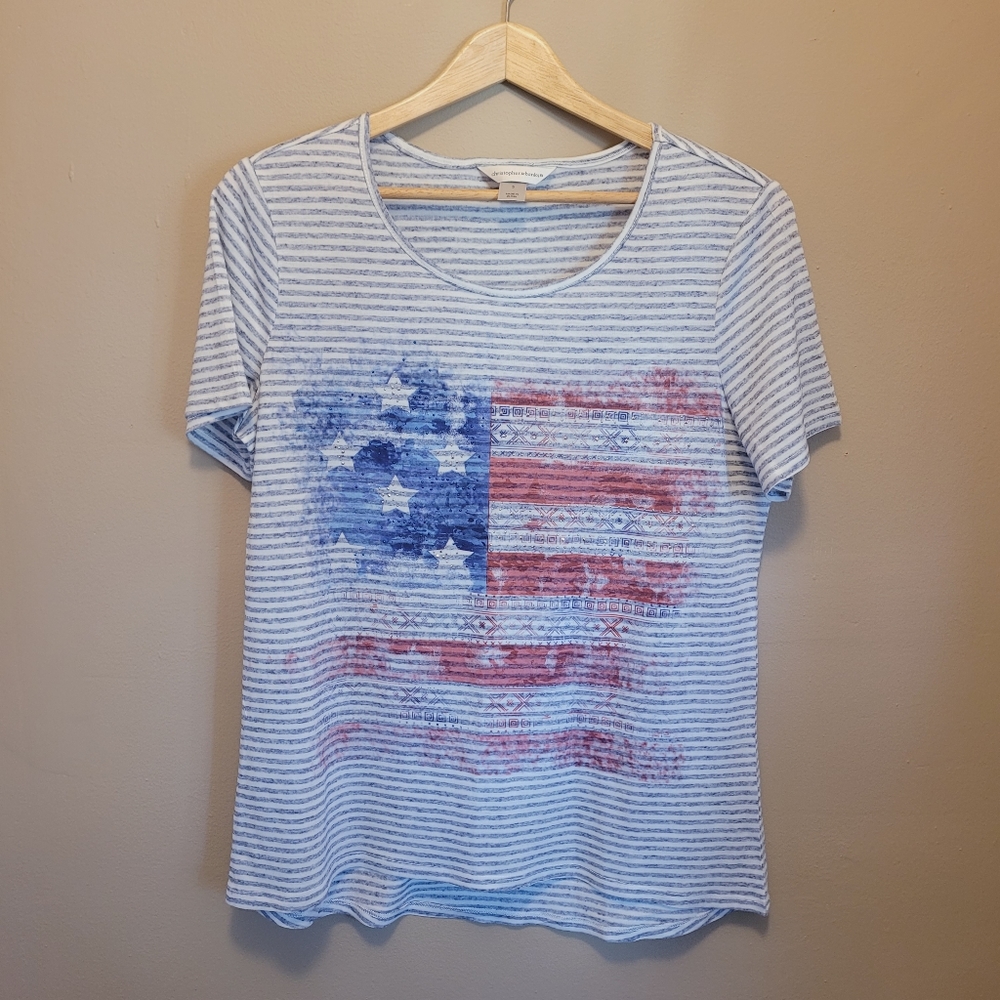 Christopher & Banks American Flag Tshirt